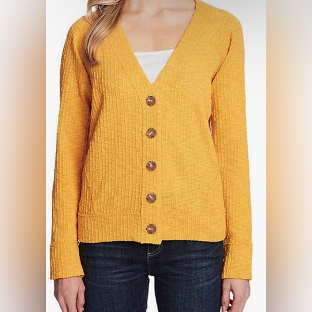 Two by Vince Camuto Ladies' Button Cardigan Size  Mustard Yellow Large NWOT